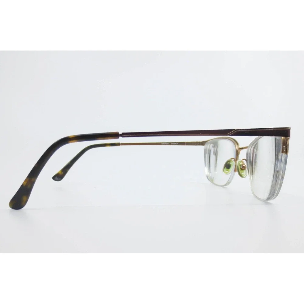 Karen Kane Redbud Eyeglasses Brown Gold Semi Rimless Cat Eye Frames 51-18-135